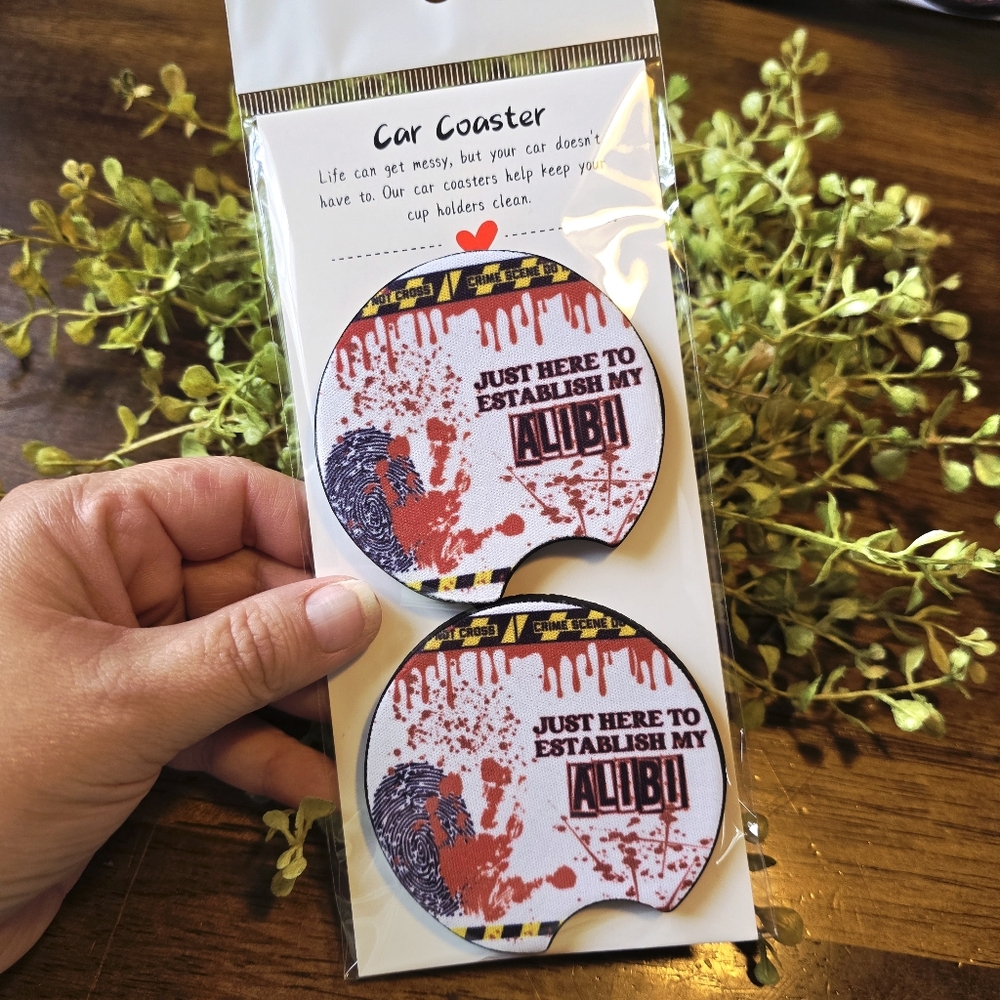 Alubi Red and Black Car Coaster Set